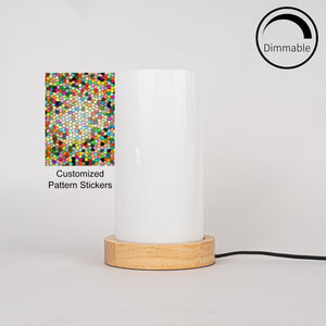 Customized Pattern Stickers Dimmable Night Light Acrylic Shade Table Lamp