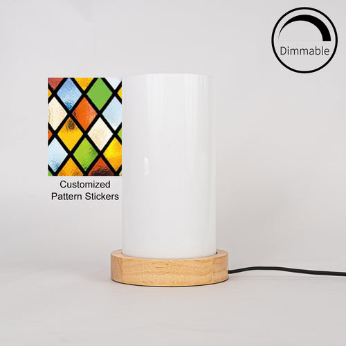Customized Pattern Stickers Dimmable Night Light Acrylic Shade Table Lamp