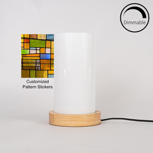 Customized Pattern Stickers Dimmable Night Light Acrylic Shade Table Lamp