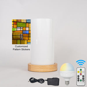 Rechargeable Cordless Night Light Dimmable Smart Bulbs with Remote Customized Pattern