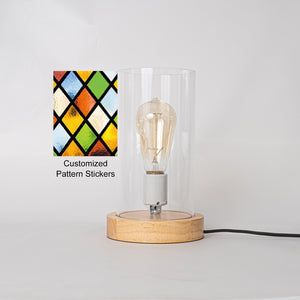 Customized Pattern Stickers Night Light Transparent Acrylic Shade Table Lamp