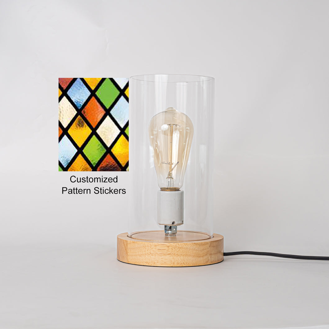 Customized Pattern Stickers Night Light Transparent Acrylic Shade Table Lamp