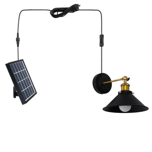Solar Power Wall Sconces Vintage Retro with 3.5V LED Light Bulb Button Switch