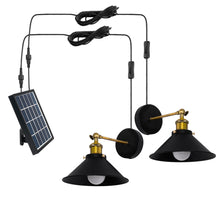 Load image into Gallery viewer, Solar Power Wall Sconces Vintage Retro with 3.5V LED Light Bulb Button Switch
