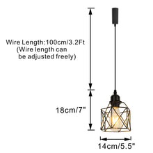 Load image into Gallery viewer, Track Pendant Lights Freely Adjustable Cord Hollow Metal Cage Black Shade