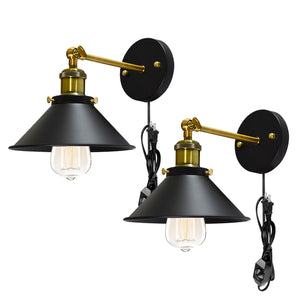 Multi-Function Wall Sconces Antique Cone Shade Lighting Fixture