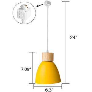 Track Pendant Lights Macaron Aluminum Yellow Shade
