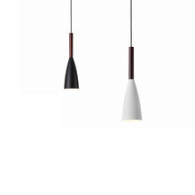 Load image into Gallery viewer, Track Light Wooden Socket Pendant Black/White Shade 1pc