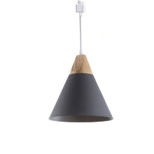 Load image into Gallery viewer, Minimalism Wood Metal Shade H-Type Track Pendant Light
