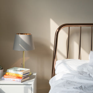 Table Lamp Base with USB Port Brushed Steel Stick Accent with Pull Chain
