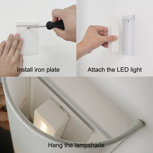 Wireless Rechargeable LED Wall Sconce USB Port Charging with Remote Square Shade