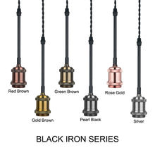 Load image into Gallery viewer, Track Light Pendant Scoket with Black Drop Iron Pipe 3pcs