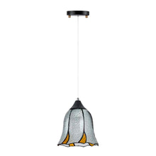 Load image into Gallery viewer, Battery Operated Pendant Light with Adjustable Iron Cable Tiffany Glass Shade