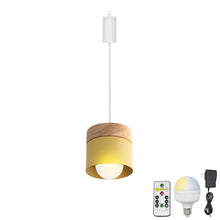 Load image into Gallery viewer, Rechargeable Battery Adjustable Cord Pendant Light Metal Shade Smart LED Bulbs with Remote