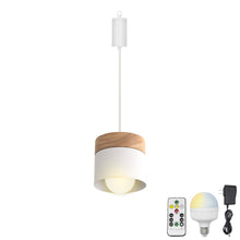 Load image into Gallery viewer, Rechargeable Battery Adjustable Cord Pendant Light Metal Shade Smart LED Bulbs with Remote