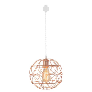 Track Light DIY Flexible Iron Cage Pendant Creative Chrome Shade Lamp-Rose Golden