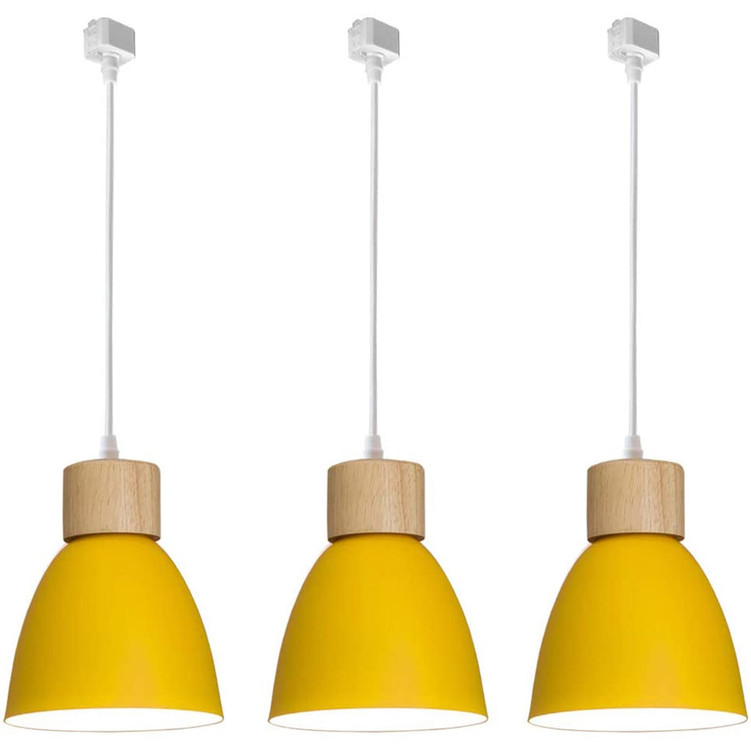 Track Pendant Lights Macaron Aluminum Yellow Shade