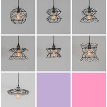 Load image into Gallery viewer, Track Light DIY Flexible Iron Cage Pendant Creative Chrome Shade Lamp-Black