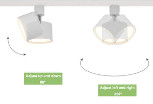 Dimmable Track Spotlight Adjustable Downlight Built-in LED with Remote