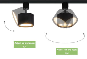 Dimmable Track Spotlight Adjustable Downlight Built-in LED with Remote