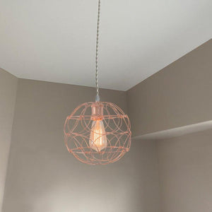 Track Light DIY Flexible Iron Cage Pendant Creative Chrome Shade Lamp-Rose Golden