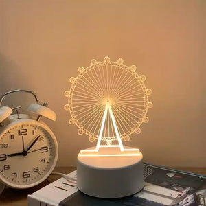 USB Table Lamp Remote Control Bedside Night Light Acrylic Lamp