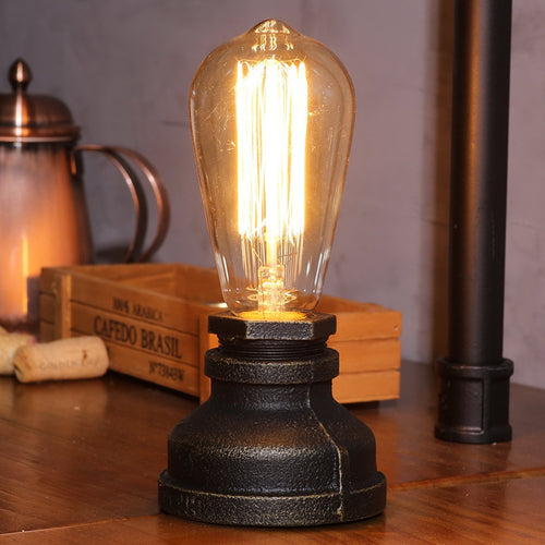 Table Lamp Steampunk Vintage Style (Button/Dimmer Switch Cord)