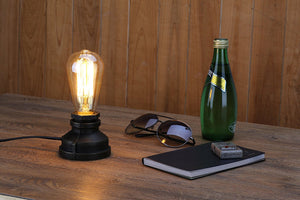 Table Lamp Steampunk Vintage Style (Button/Dimmer Switch Cord)