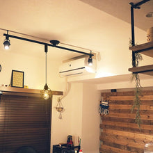 Load image into Gallery viewer, Track Pendant Lights Freely Adjustable Cord Hollow Metal Cage Black Shade