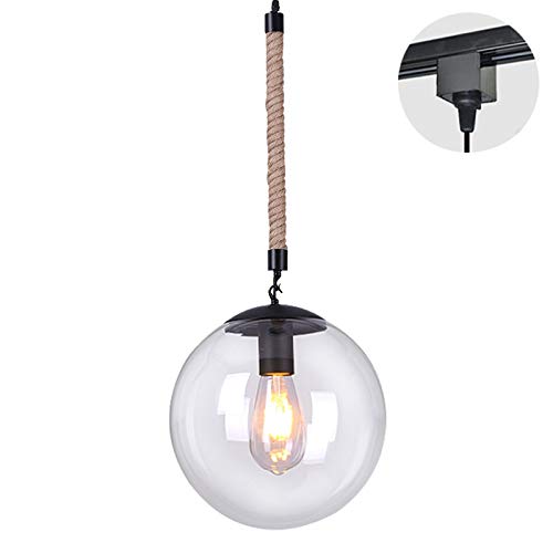 Track Light Pendants Crystal Glass Lampshade Hemp Rope Cord Restaurant Decor Lights