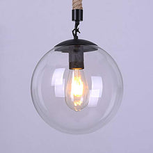 Load image into Gallery viewer, Track Light Pendants Crystal Glass Lampshade Hemp Rope Cord Restaurant Decor Lights