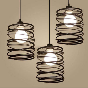 Track Light Pendant Iron Cage Industrial Style Decor Lamp 1pc