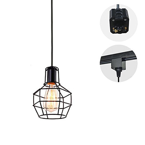 Track Light Pendants Antique Retro Iron Cage Shade Mini Pendant Fixture
