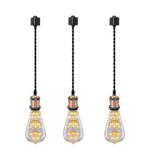 Track Lighting Mini Antique Brass Hanging Lamp 3pcs