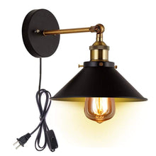 Load image into Gallery viewer, Plug-in Button Cord Lighting Vintage Industrial Wall Lamp