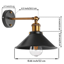 Load image into Gallery viewer, 2-Pack Vintage Loft Black Shell Wall Sconces E26 Lighting