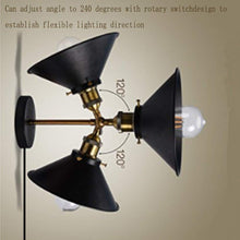 Load image into Gallery viewer, Plug-in Button Cord Lighting Vintage Industrial Wall Lamp