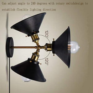 Plug-in Button Cord Lighting Vintage Industrial Wall Lamp
