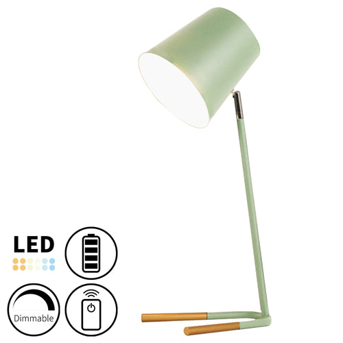 Cordless Battery LED Iron Table Lamp Dimmable with Remote Macaron Colors