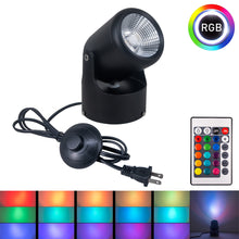 Load image into Gallery viewer, RGB LED Mini Accent Uplight Color Changing Remote Control